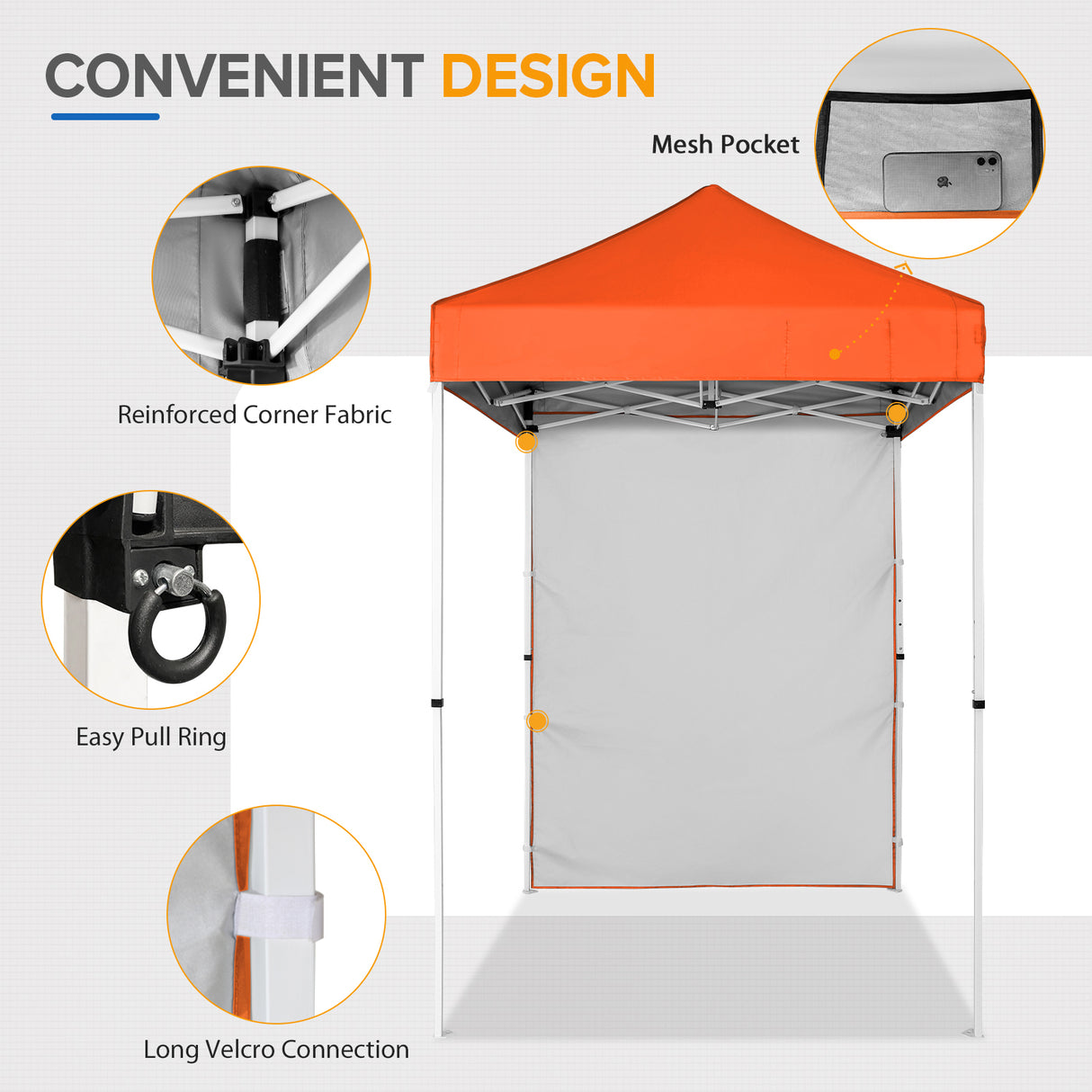 EAGLE PEAK Straight Leg Outdoor Portable Canopy Tent with Removable Sunwalls 5x5 ft, Carry Bag Included