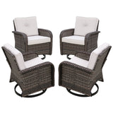 4 PCS Rattan Swivel Rocker Patio Conversation Set - Eagle Peak Custom Canopy Tent