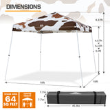 Slant Leg Pop up Canopy Tent, 10x10 Base 8x8 Top with SHADE GRAPHiX High Quality Digital Printed Top