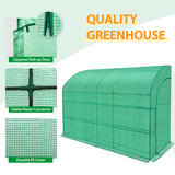 9.9x4.9x7.1 Outdoor Lean to Walk-in Greenhouse with Shelf