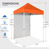 EAGLE PEAK Straight Leg Outdoor Portable Canopy Tent with Removable Sunwalls 5x5 ft, Carry Bag Included