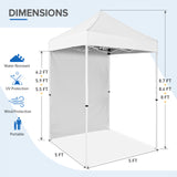 5x5 Straight Leg Pop Up Canopy Tent with One Removable Sunwall