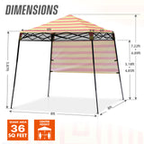 8x8 Backpack Pop Up Canopy Tent w/ Sidewall 8x8 Base 6x6 Top,Unique Printing Fabric