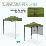 6x4 ft Instant Pop Up Canopy with Adjustable Sun Wall