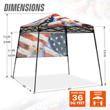 8x8 Backpack Pop Up Canopy Tent w/ Sidewall 8x8 Base 6x6 Top,Unique Printing Fabric