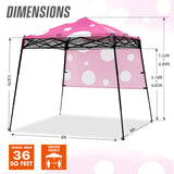 8x8 Backpack Pop Up Canopy Tent w/ Sidewall 8x8 Base 6x6 Top,Unique Printing Fabric