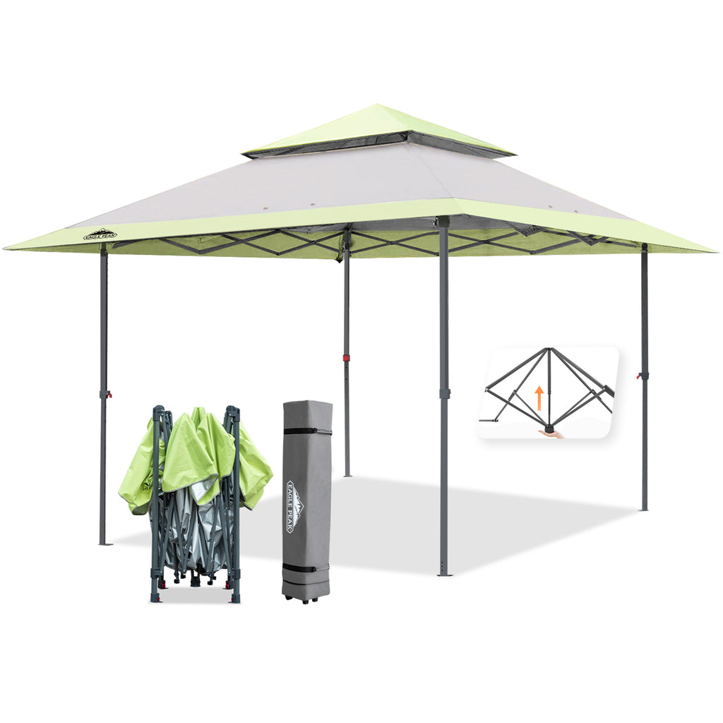 Eagle Peak 13x13 Straight Leg Pop Up Canopy Tent, grayGreenyellow