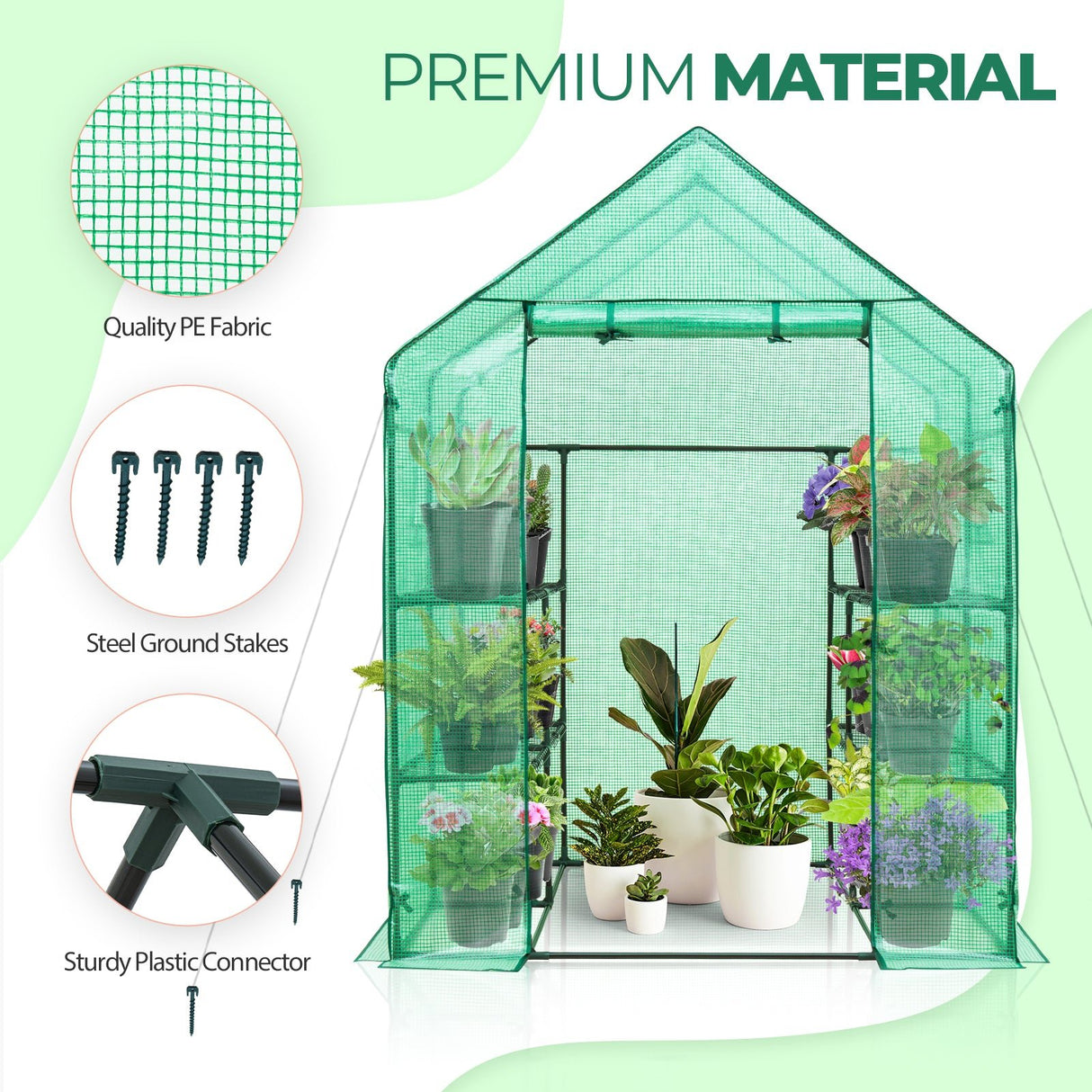 57'' x 57'' x 77'' Mini Walk - in Greenhouse - Eagle Peak Custom Canopy Tent