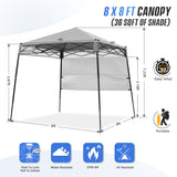 8x8 Pop Up Canopy Tent with Sidewall,8x8 Base 6x6 Top