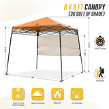 8x8 Pop Up Canopy Tent with Sidewall,8x8 Base 6x6 Top