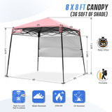 8x8 Pop Up Canopy Tent with Sidewall,8x8 Base 6x6 Top