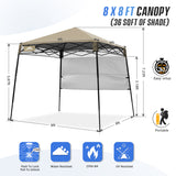 8x8 Pop Up Canopy Tent with Sidewall,8x8 Base 6x6 Top