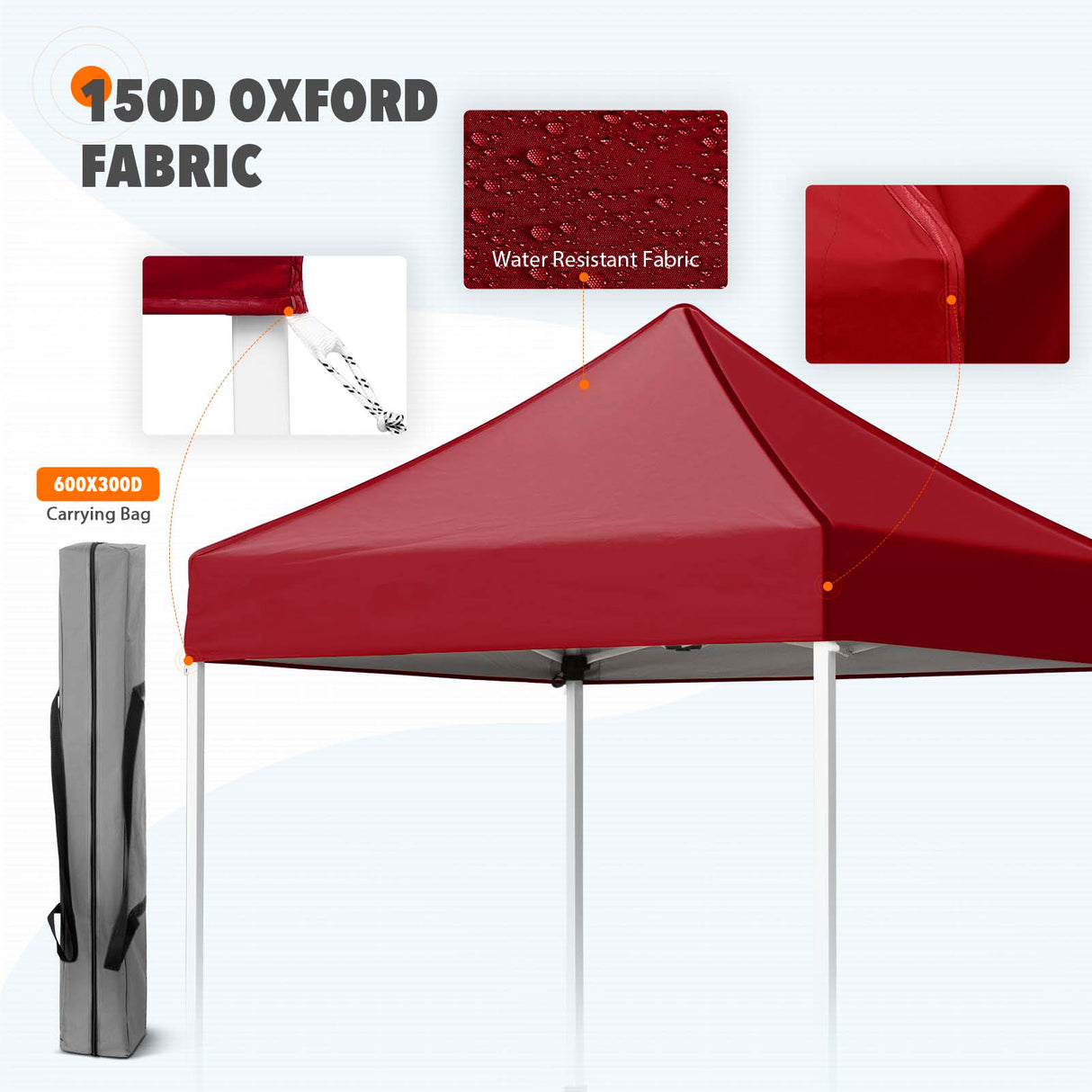 5x5 Pop Up Canopy Tent Instant Straight Leg  Outdoor Canopy Easy Set-up