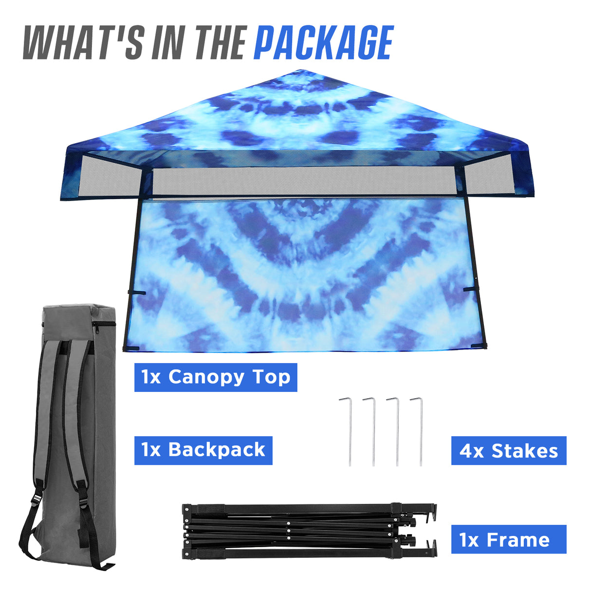 8x8 Backpack Pop Up Canopy Tent w/ Sidewall 8x8 Base 6x6 Top,Unique Printing Fabric