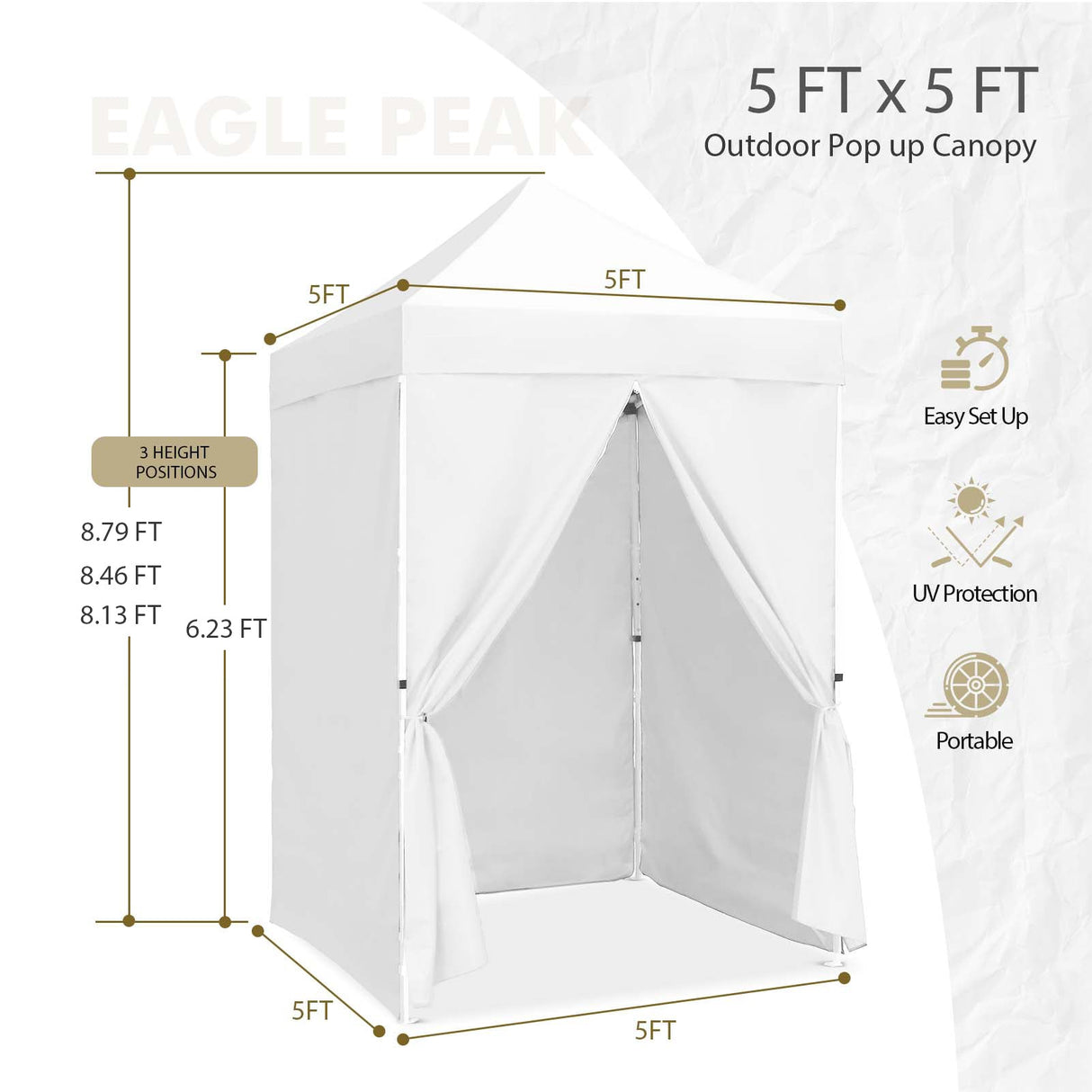 5x5 Instant Canopy with 4 - Side Wall Panels - Eagle Peak Custom Canopy Tent