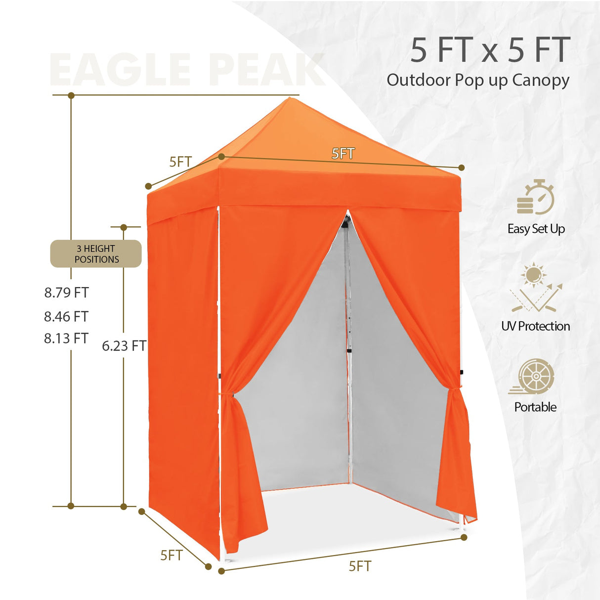 5x5 Instant Canopy with 4 - Side Wall Panels - Eagle Peak Custom Canopy Tent