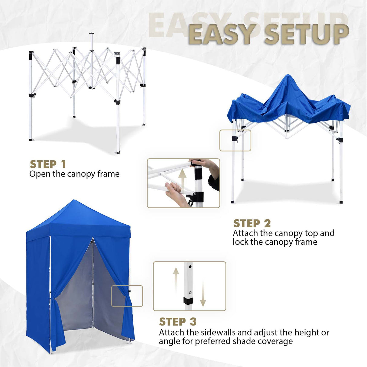 5x5 Instant Canopy with 4 - Side Wall Panels - Eagle Peak Custom Canopy Tent