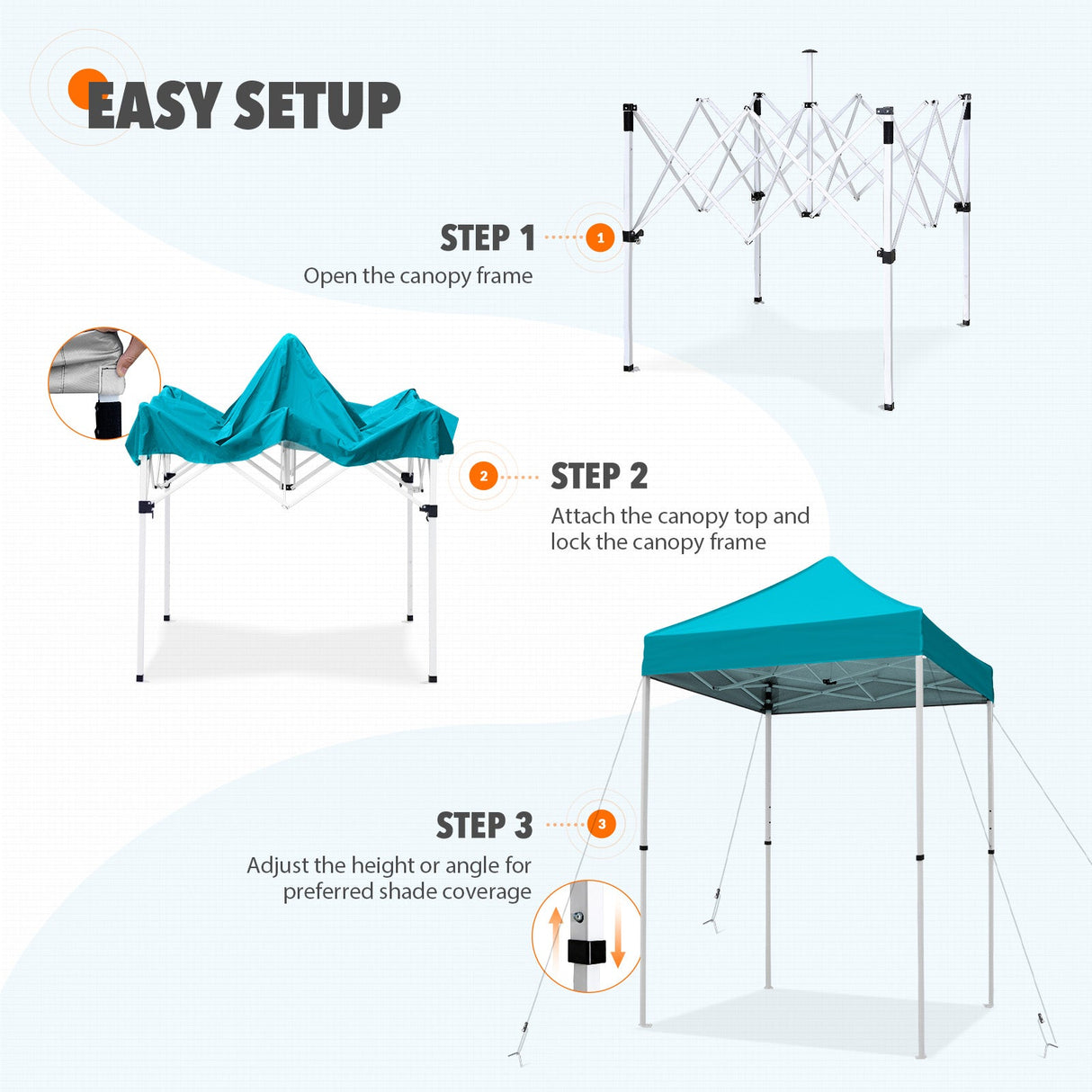 5x5 Pop Up Canopy Tent Instant Straight Leg Outdoor Canopy Easy Set - up - Eagle Peak Custom Canopy Tent