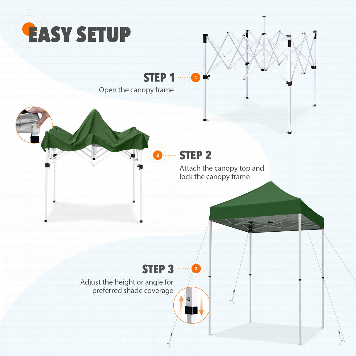 5x5 Pop Up Canopy Tent Instant Straight Leg Outdoor Canopy Easy Set - up - Eagle Peak Custom Canopy Tent