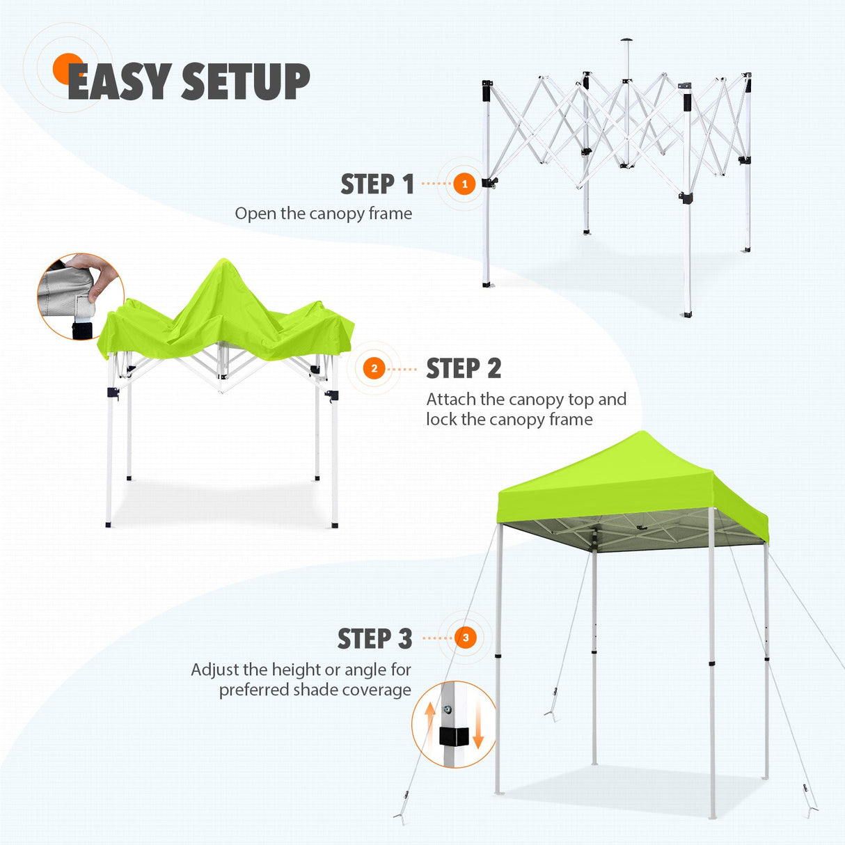 5x5 Pop Up Canopy Tent Instant Straight Leg Outdoor Canopy Easy Set - up - Eagle Peak Custom Canopy Tent