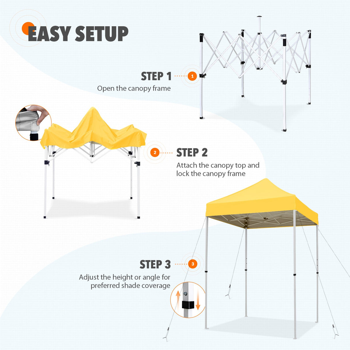 5x5 Pop Up Canopy Tent Instant Straight Leg Outdoor Canopy Easy Set - up - Eagle Peak Custom Canopy Tent