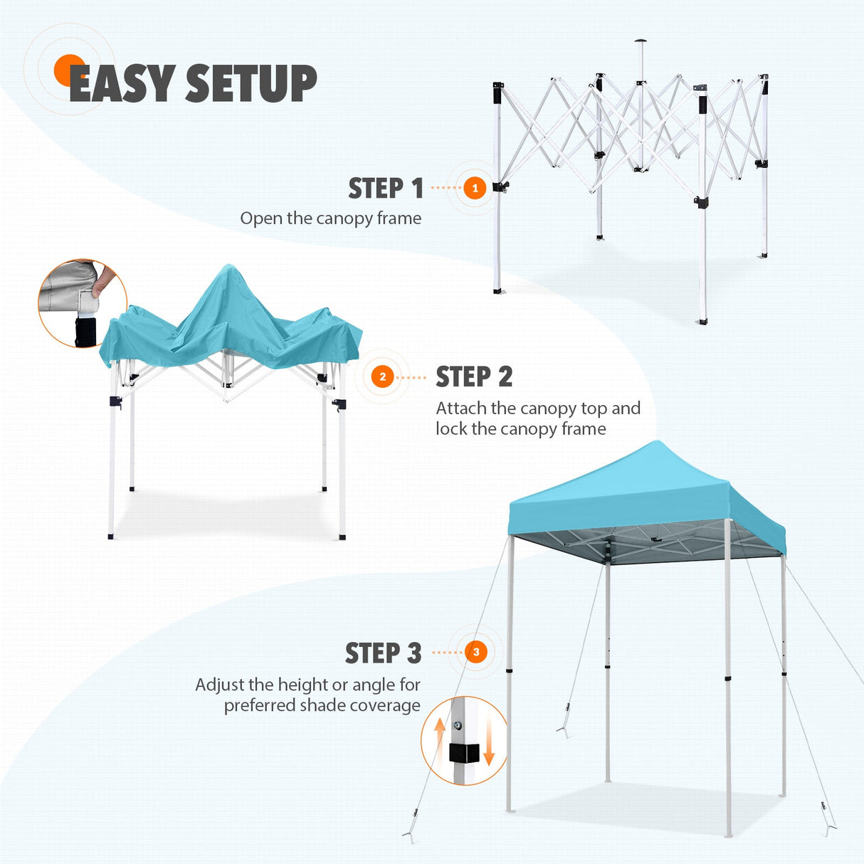 5x5 Pop Up Canopy Tent Instant Straight Leg Outdoor Canopy Easy Set - up - Eagle Peak Custom Canopy Tent