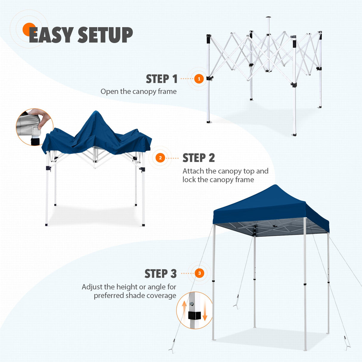 5x5 Pop Up Canopy Tent Instant Straight Leg Outdoor Canopy Easy Set - up - Eagle Peak Custom Canopy Tent