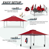 13x13 Straight Leg Pop Up Canopy Tent with 169 sqft of Shade