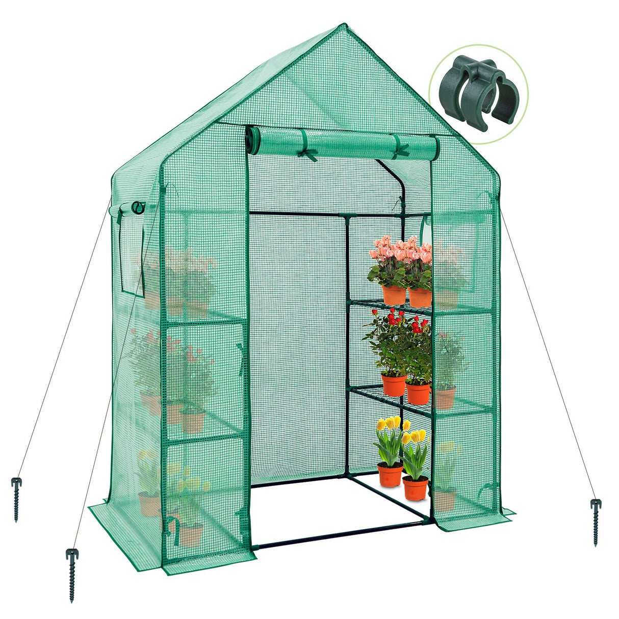 61"x28"x79"Walk in 3 - Tier Greenhouse - Eagle Peak Custom Canopy Tent