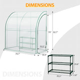 6.6x3.3x6.9 Outdoor Lean to Walk - in Greenhouse with Shelf - Eagle Peak Custom Canopy Tent