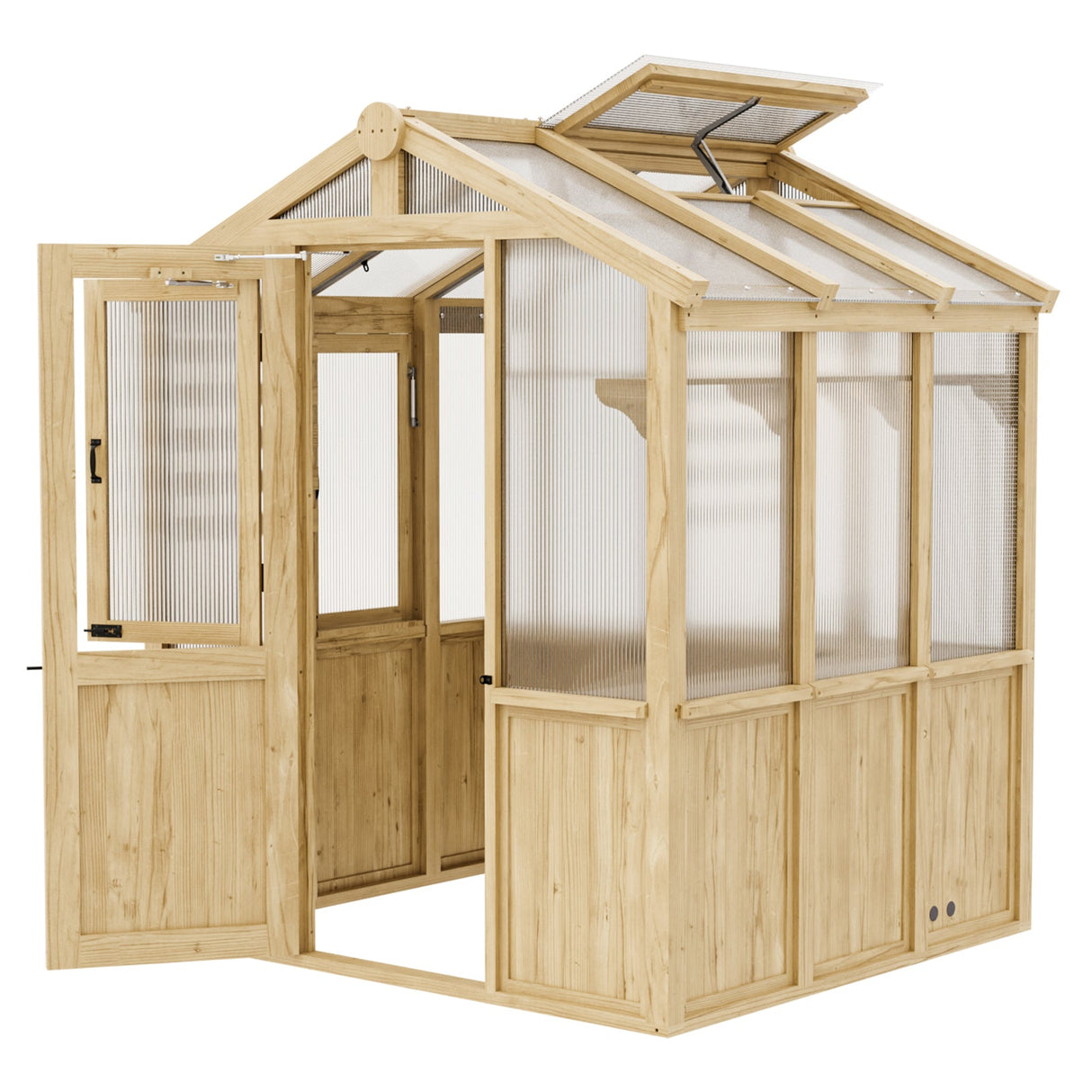 6.7x6x7.7 ft / 6.7x7.8x7.7 ft/ 6.7x9.7x7.7 ft Wood Greenhouse - Eagle Peak Custom Canopy Tent