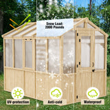 6.7x6x7.7 ft / 6.7x7.8x7.7 ft/ 6.7x9.7x7.7 ft Wood Greenhouse - Eagle Peak Custom Canopy Tent