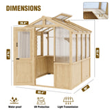 6.7x6x7.7 ft / 6.7x7.8x7.7 ft/ 6.7x9.7x7.7 ft Wood Greenhouse - Eagle Peak Custom Canopy Tent