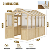 6.7x6x7.7 ft / 6.7x7.8x7.7 ft/ 6.7x9.7x7.7 ft Wood Greenhouse - Eagle Peak Custom Canopy Tent