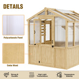 6.7x6x7.7 ft / 6.7x7.8x7.7 ft/ 6.7x9.7x7.7 ft Wood Greenhouse - Eagle Peak Custom Canopy Tent