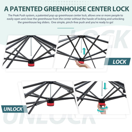 8x8 Portable Walk-in Greenhouse with Polyester Reinforced Corners