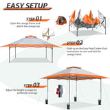 13x13 Straight Leg Pop Up Canopy Tent with 169 sqft of Shade