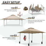 13x13 Straight Leg Pop Up Canopy Tent with 169 sqft of Shade