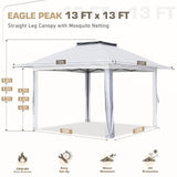 13x13 Pop Up Gazebo with Netting w/ 169 sqft of Shade - Eagle Peak Custom Canopy Tent