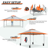 13x13 Straight Leg Pop Up Canopy Tent with 169 sqft of Shade