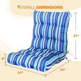 Tufted Outdoor/Indoor Seat/Back Chair Cushion, Set of 2, 42'' x 21''