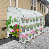 9.9x4.9x7.1 Outdoor Lean to Walk-in Greenhouse with Shelf