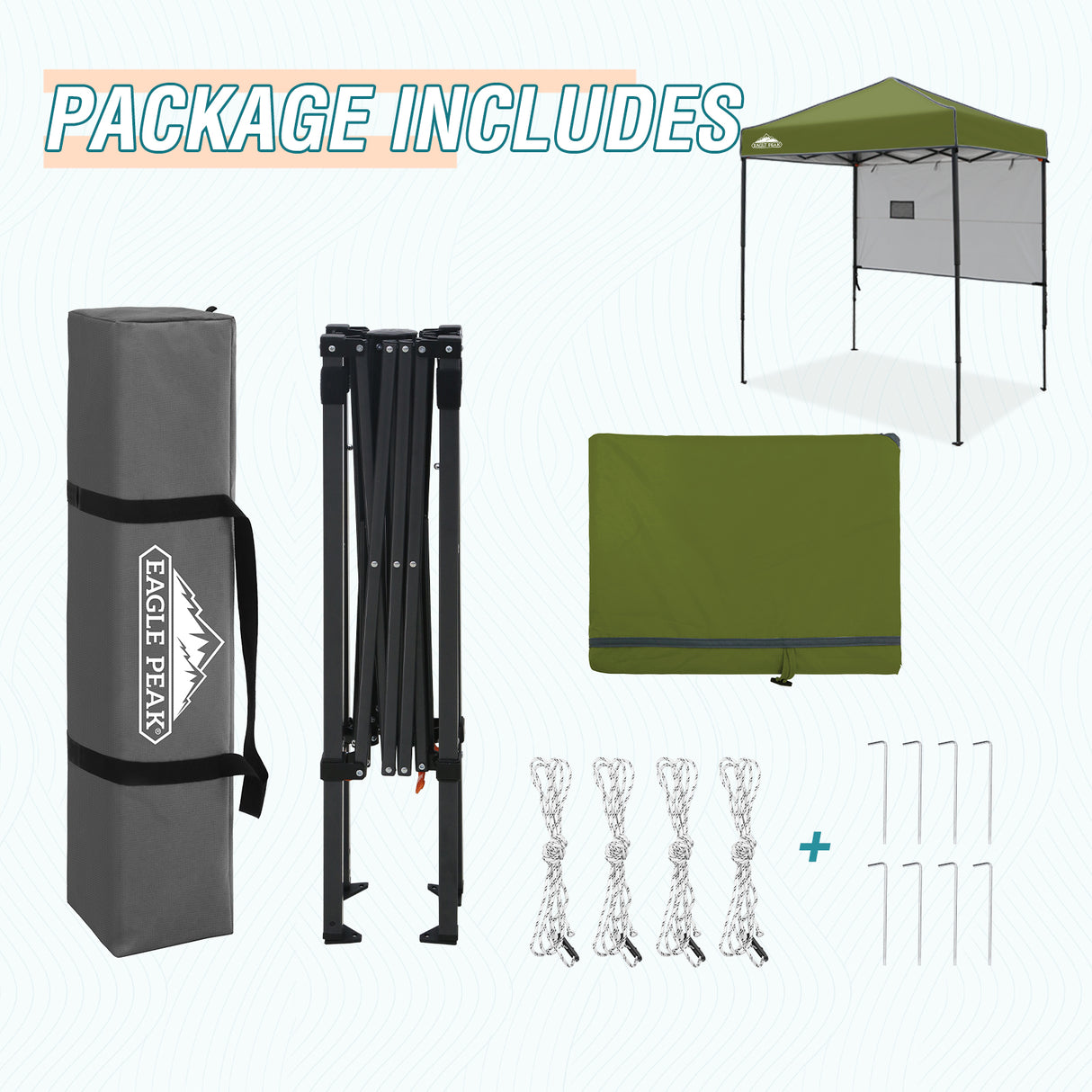 6x4 ft Instant Pop Up Canopy with Adjustable Sun Wall