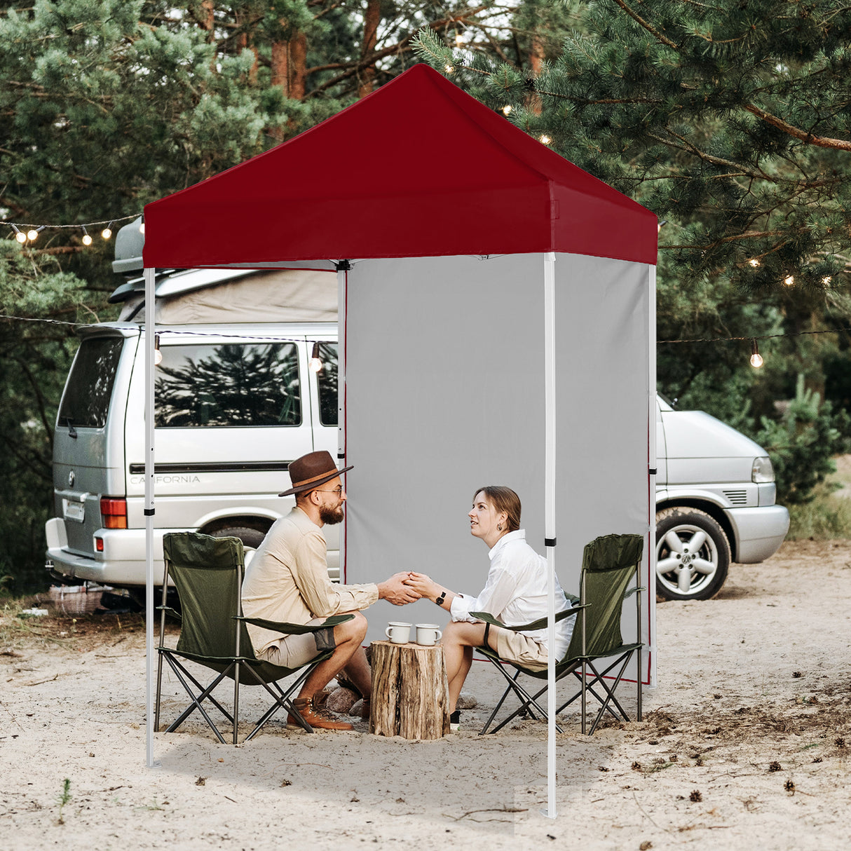 EAGLE PEAK Straight Leg Outdoor Portable Canopy Tent with Removable Sunwalls 5x5 ft, Carry Bag Included