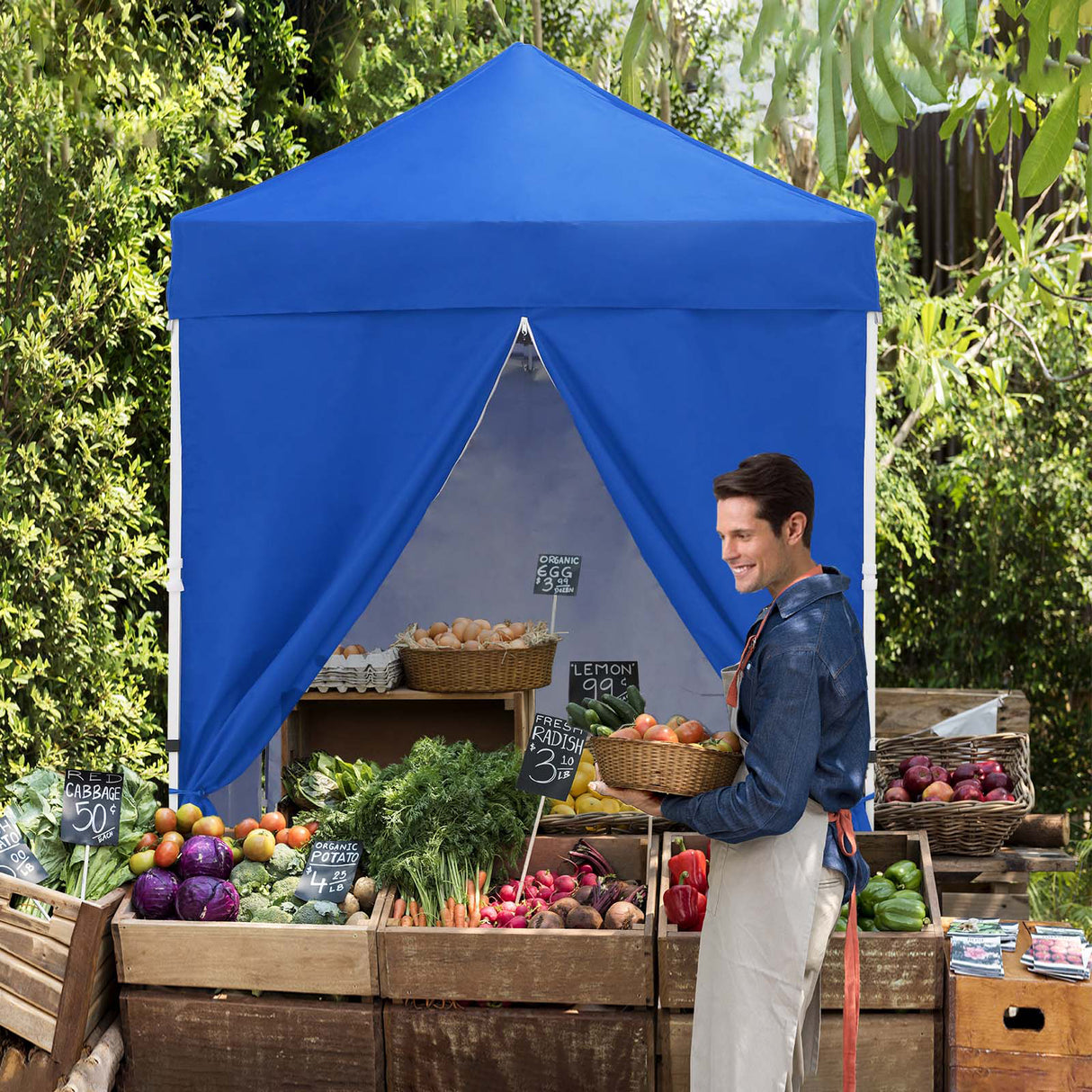 EAGLE PEAK Straight Leg Outdoor Portable Canopy Tent with Removable Sunwalls 5x5 ft, Carry Bag Included