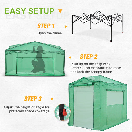 8x6 Walk - in Greenhouse with Upgraded Screen Mesh Door - Eagle Peak Custom Canopy Tent