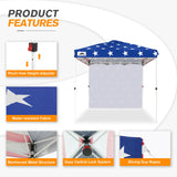 8x8 Pop Up Straight Leg Canopy with Sidewall - Eagle Peak Custom Canopy Tent