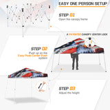 Slant Leg Pop up Canopy Tent, 10x10 Base 8x8 Top with SHADE GRAPHiX High Quality Digital Printed Top