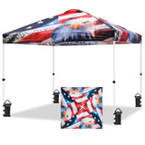 Easy Setup Straight Leg 10x10 Pop Up Canopy Tent Graphix Top w/ 100 sqft of Shade