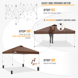 Easy Setup Straight Leg 10x10 Pop Up Canopy Tent w/ 100 sqft of Shade